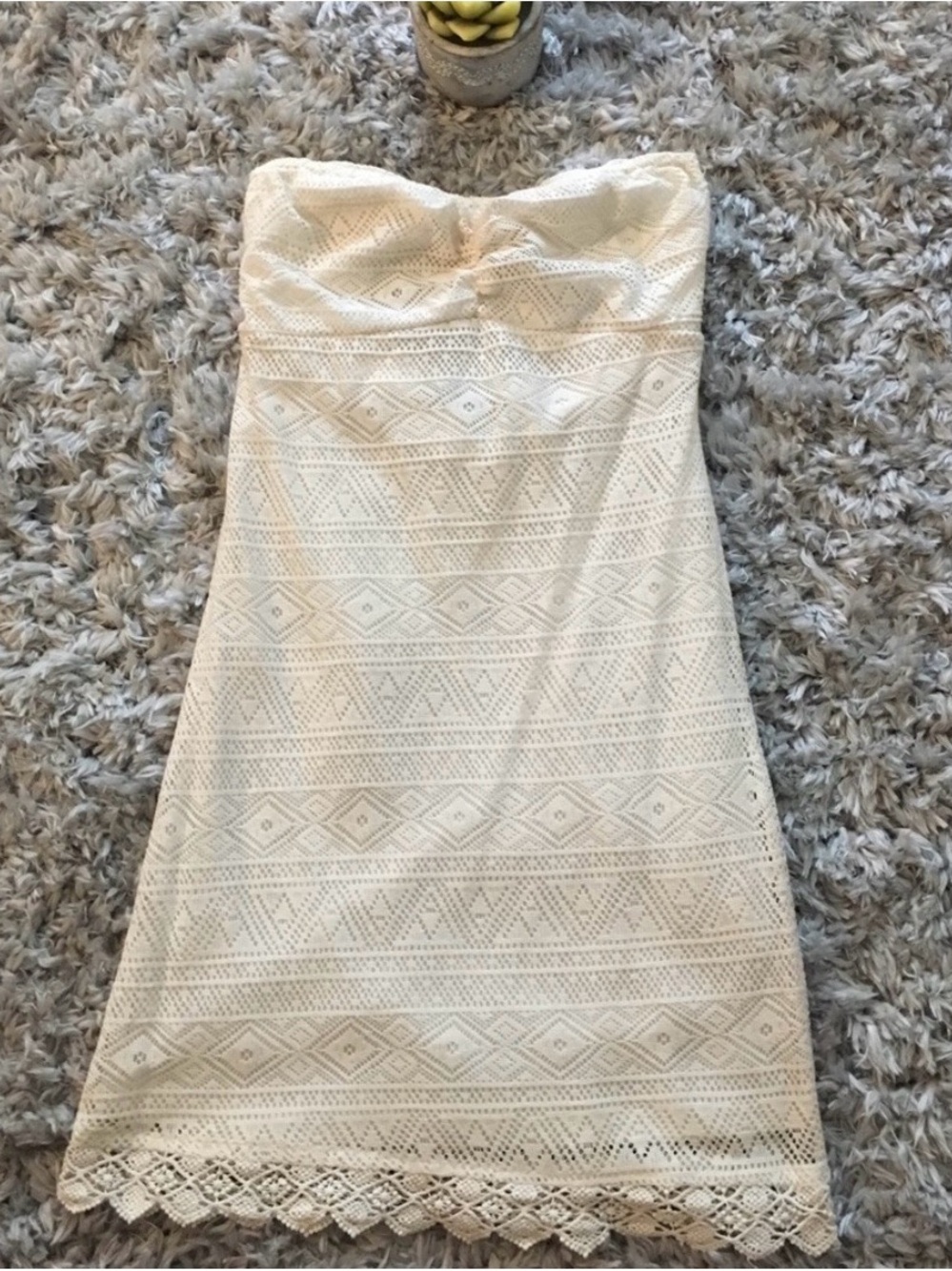 Strapless Lace Mini Dress